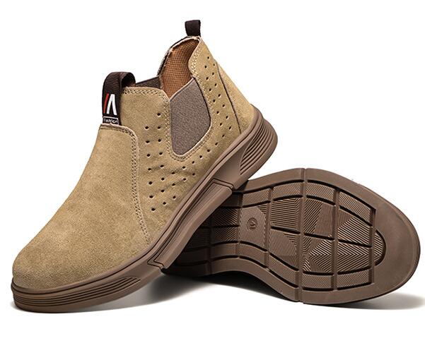 

Labor protection shoes Welder s steel toe cap anti-collision stab resistant cowhide breathable site protection safety shoes M861 46