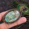 Natural Variscite Gemstone Handmade Copper Wire Wrap Gift Pendant 3.15 M5R51