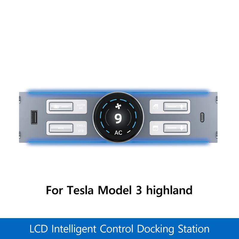 LCD Intelligent Control Docking Station For Tesla Model Y3 Knob Control Center Console Modification General Console Accessories