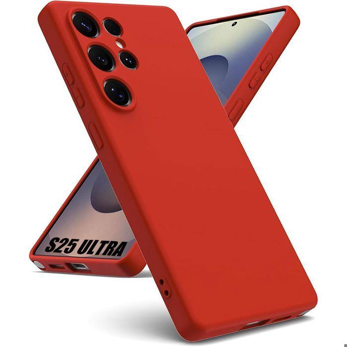 Coque pour Samsung Galaxy S25 Ultra - BOOLING - Protection Silicone Doux Ultra Slim Antichoc Rouge