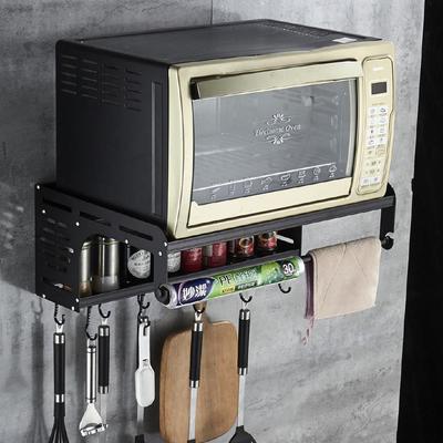 Neuer Organizer Aufbewahrungshalter Ofenhalterung Küchenwandmontage Regalhalterung Ofenrost Raum Aluminium Mikrowellenofenregal