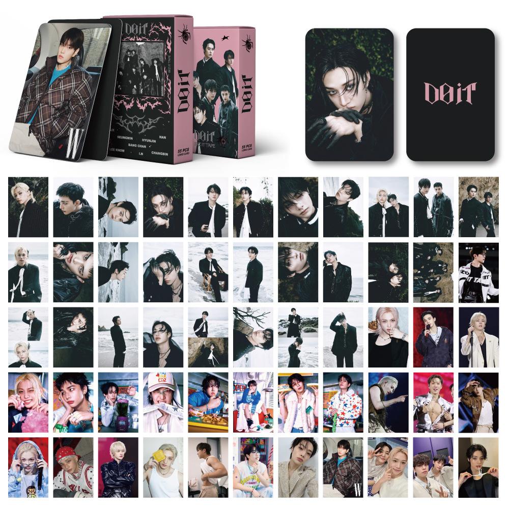 2026 new KPOP Idol New Card "DO IT" Pink Photo Card Fan Decoration Collection 55 Boxed Lomo Cards HAN Felix hyunjin