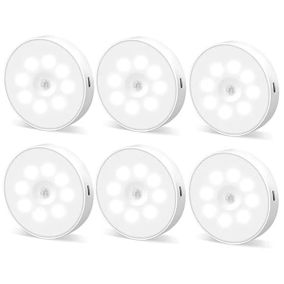 Induction Night Light USB Charging Circular Light with Magnetic Suction Staircase Light Suitable for Wardrobe Corridors