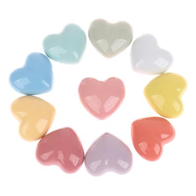 Pomo de Cerámica con Forma de Corazón de Color Dibujo Animado para Puerta de Armario Tirador Redondo de un Solo Agujero para Cajón Accesorios de Ferretería para el Hogar