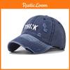 Embroidered Tark Letter Classic Outdoor Baseball Cap With Washed Finish Vintage