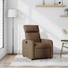 Vidaxl Foldable Armchair, Brown, Upholstered In Fabric