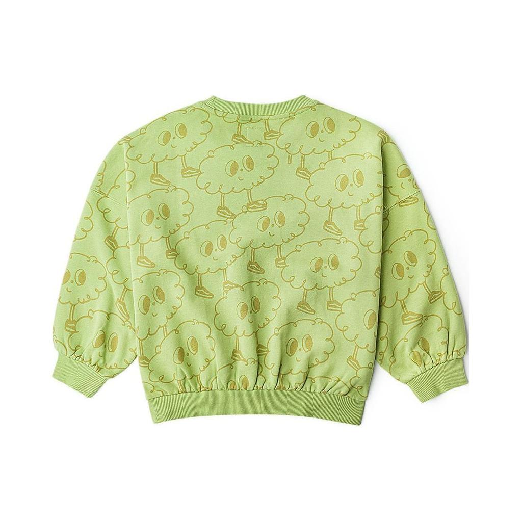 Vans Cartoon Print Crewneck Loose Sweatshirt Kids sweatshirt Green VN000KJME3F