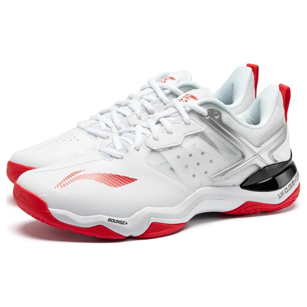 Li Ning OP Shock Absorbing Wear Resistant Low Top Badminton Shoes Unisex Shoes White AYZQ009-8