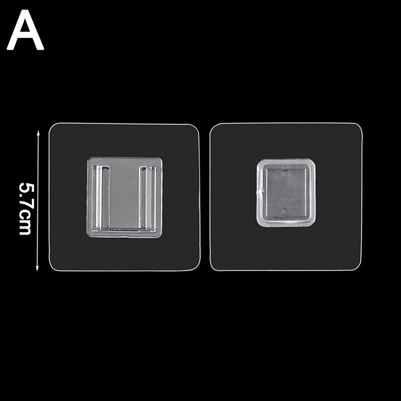2/30pcs Double-Sided Hooks Self-Adhesive Wall Hook Multi-Purpose Transparent Hooks Waterproof Clothes Towel Hook Storage Tools