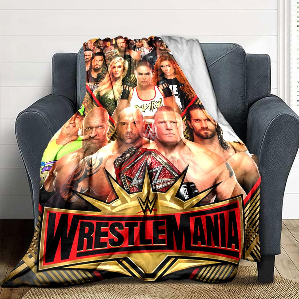 Wrestlemania Blanket Soft Warm Cozy Great for Seaside Sofa Bedding Four Seasons Multipurpose Stylish Decor Ideal Gift for Friends Family Couples Picni