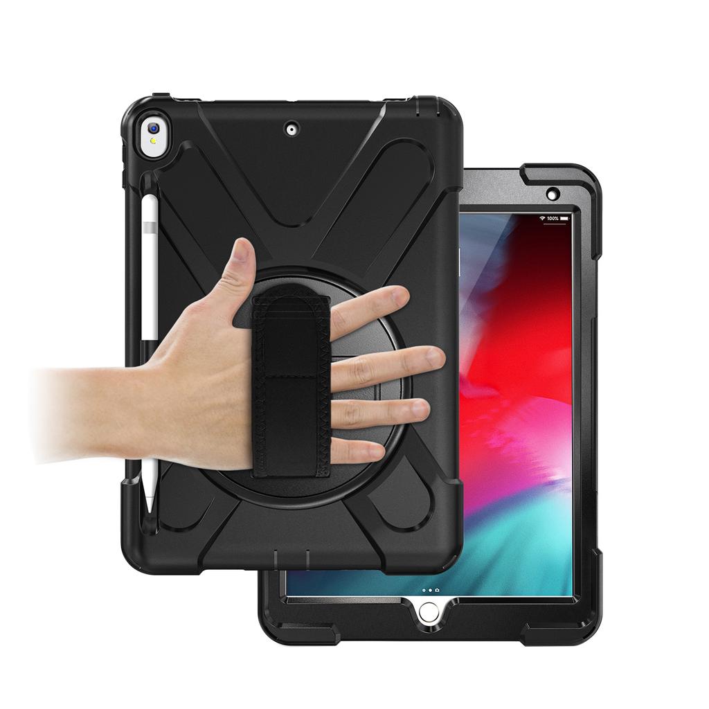 Custodia per Tablet con Cavalletto per iPad Air 3 2019 / Pro 10.5 2017 Cinturino a Mano Portapenne Robusta Armatura Ibrida Antiurto Copertura con Supporto