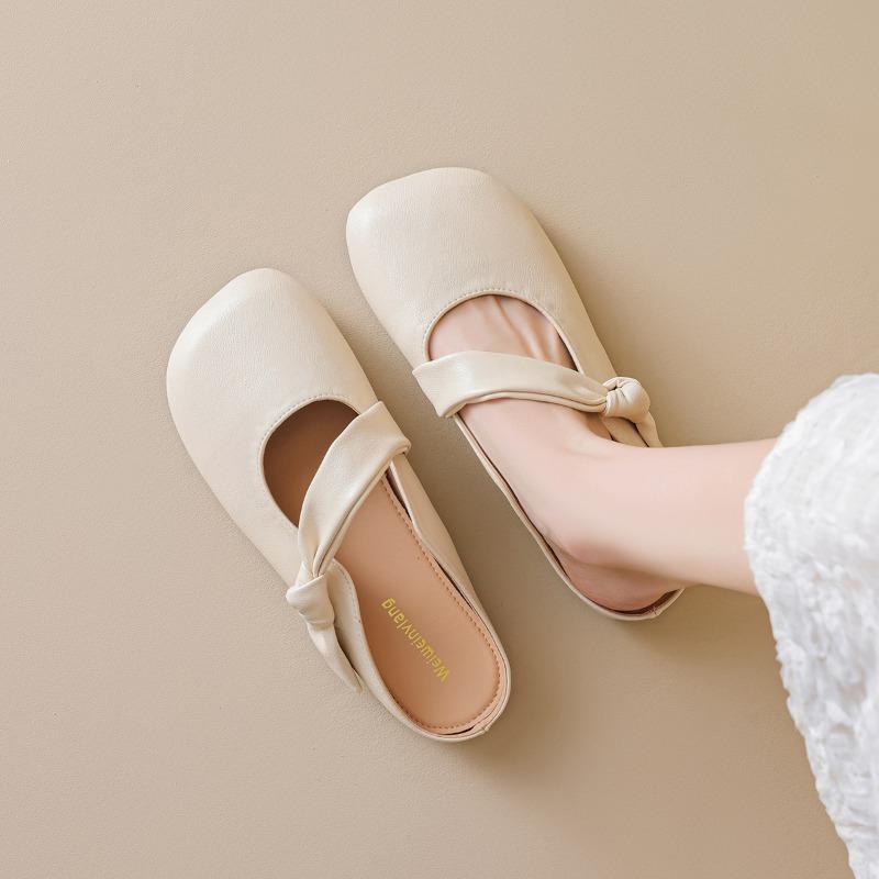 Retro Flat, One-legged, Lazy, Half-slipper Women's Outerwear Shoes