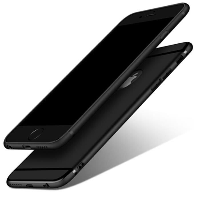 Pack - Coque Silicone - iPhone 8 - Noir - Verre Trempé - Sac Offert