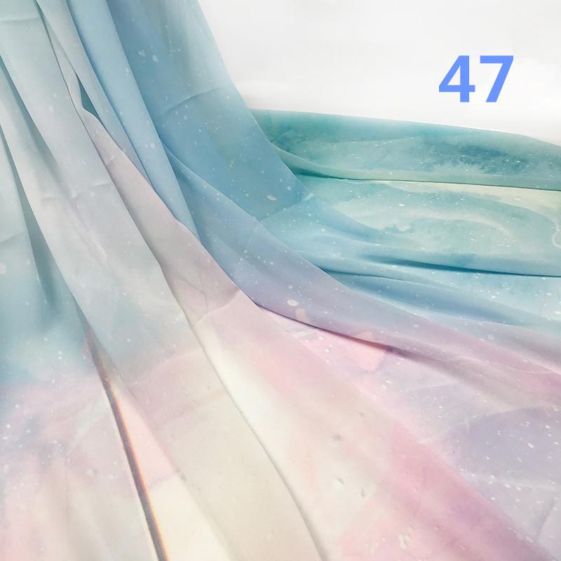 2M Styl Starożytny Kolor Tęczowy Gradient Szyfonowa Tkanina 30D Organza Tiulowa Tkanina Do Rękodzieła Hanfu Suknia Ślubna Dekoracja Sceniczna