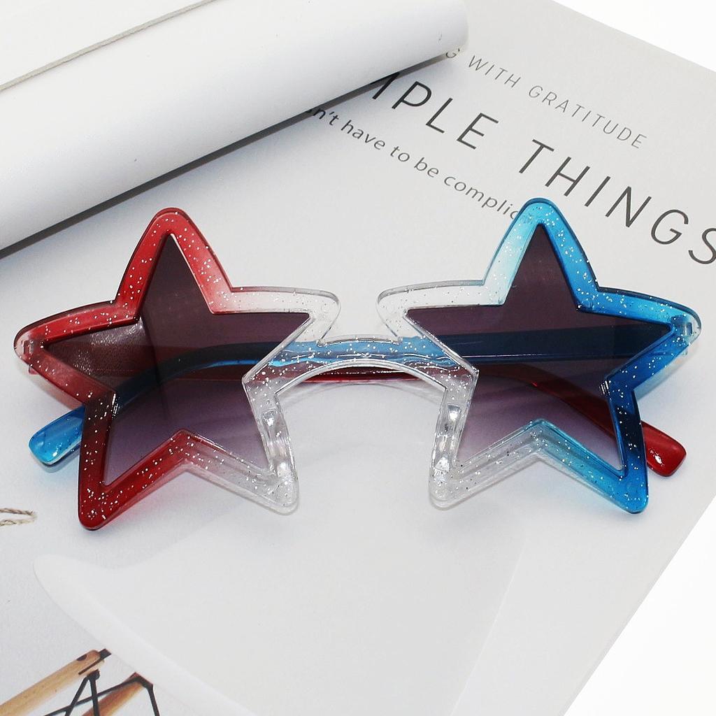 New Trendy Star Sunglasses Fun Birthday Party Colorful Pentagram Decorative Eyewear
