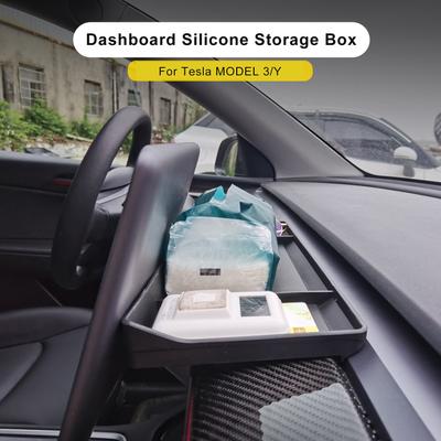 Car Organizer For TeslaY Screen Rear Storage Box Invisible Organization Tray Tissue Box Car Accessories