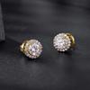 Silver Gold-plated Moissanity Earrings, 0.5 Ct, 925 Silver Studs
