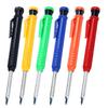 Mechanical Solid Carpenter Pencil Set with Cap Carpenter Scribing Deep Mouth Marking Tool with Built-In Sharpener Marking Pencil
