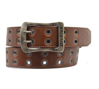 Dickies Double-Prong Eyelet Belt 40mm Width 116cm Length Dark Brown Adjustable DS0126C