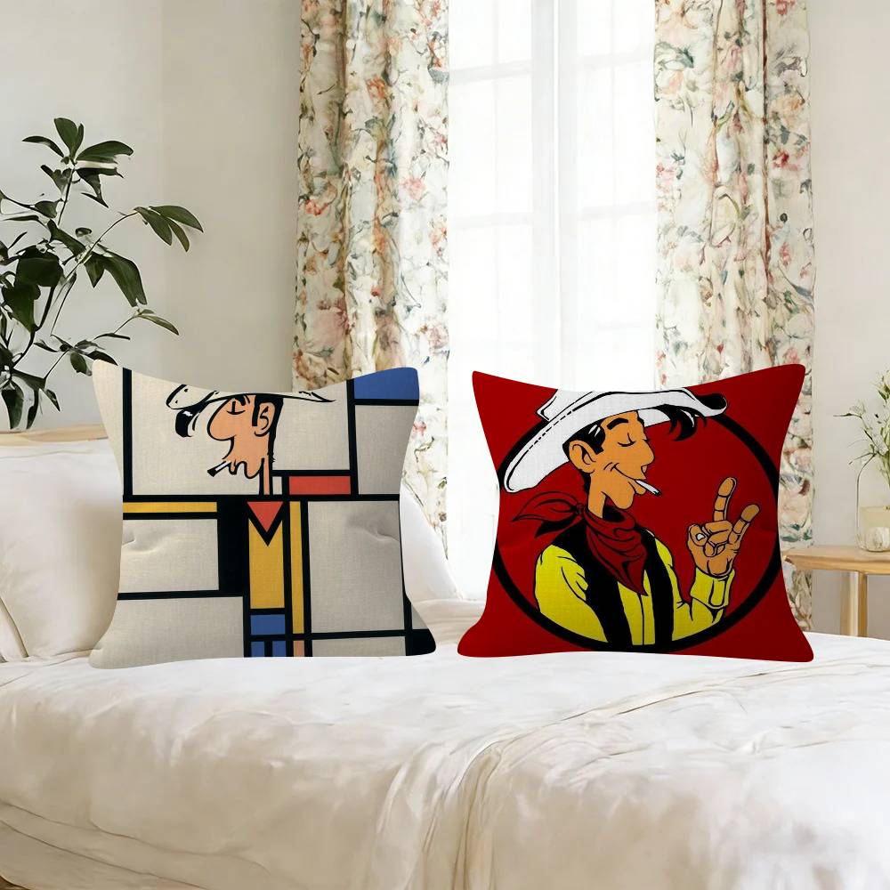 Anime LUCKY LUKE CARTOON   Pillow Anime Pillow Sofa Bed Head Pillow Cover Cushion Cover Fashion