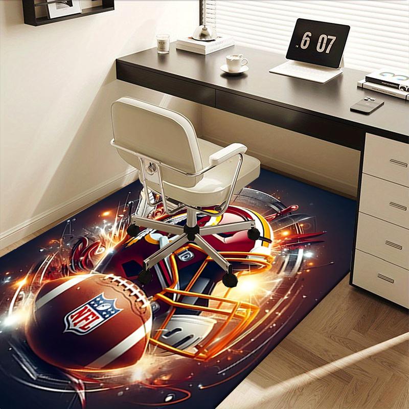 Podložka pod židli na fotbal NFL, Kancelářský koberec pod stůl, Domácí dekorace, Nápad na dárek pro fanoušky NFL, Vhodné do ložnice, obývacího pokoje a různých místností
