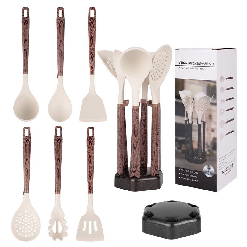 Silicone Kitchenware Set: Heat-Resistant, Non-Slip Spatula & Soup Ladle
