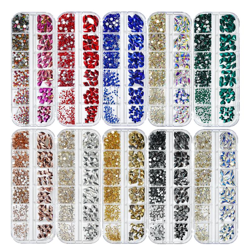 18 000 Strass Résine AB Dos Plat - Lot Multicolore 18 Couleurs 2 Mm & 3 Mm + Pince, Pour Nail Art, DIY, Vêtements