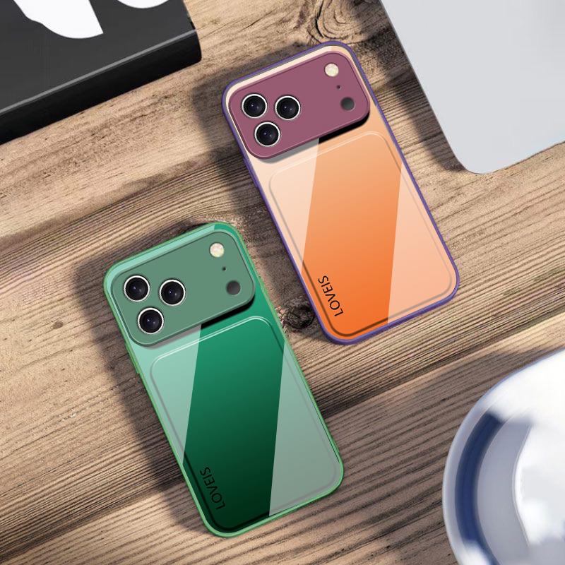 Purple Blue Combination For iPhone 17 Air 16 E 15 14 13 Plus 12 Mini 11 17 Pro Max XR Xs Max 16E 7 8 Tempered Glass Phone Case