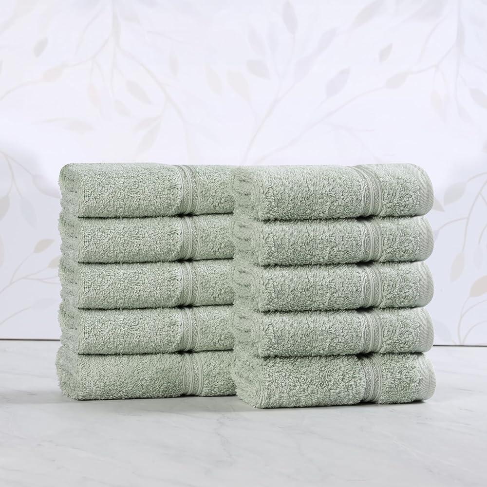 10-Piece Egyptian Cotton Face Towel Set Quick Dry Absorbent Small Towels Spa Bathroom Accessories Guest Bath Quality