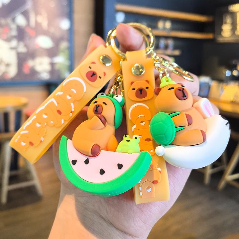15th Generation Cute Cartoon Capybara Keychain Doll Machine Cute Piggy Christmas Gift Small Present Personalized Gifts Fashion