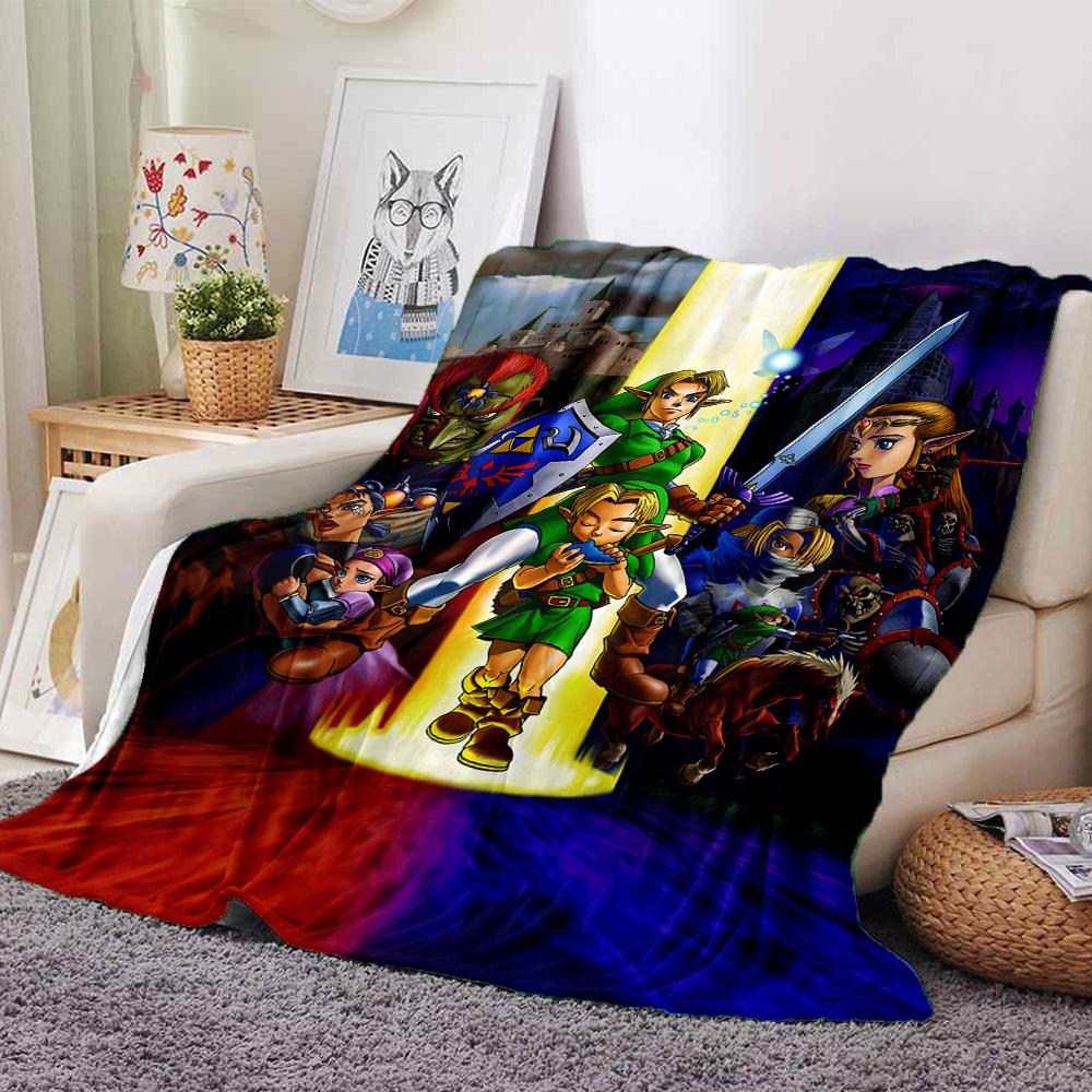 1pc Links Epic Adventure Hyrule Flannel Blanket for Super Soft Cute Comfort Blanket for Travel Bedding Couch Sofa Blanket Y82550