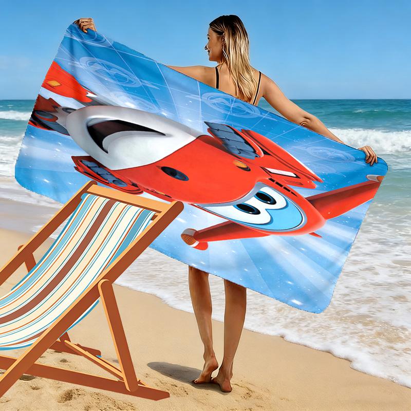 Super Wings Print Beach Towel, Large Soft Quick Dry Towel for Beach Camping Swimming