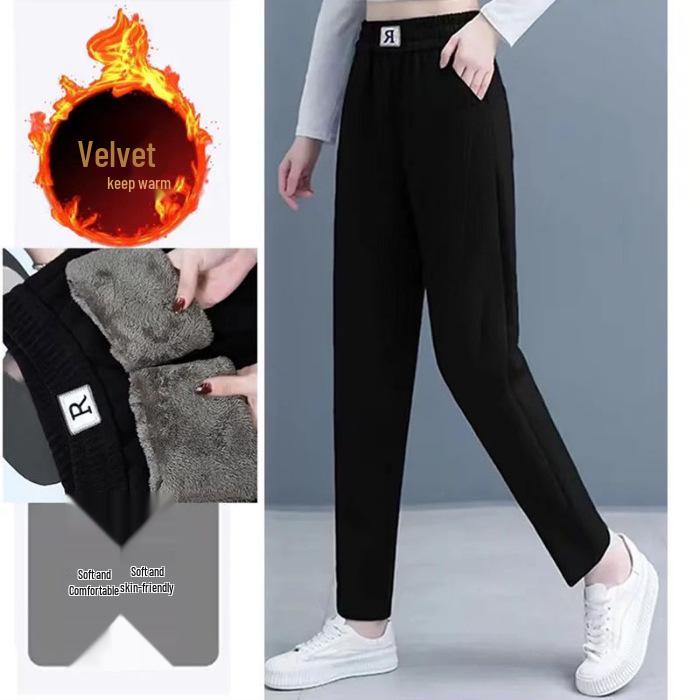 

Европейский хлопок и арктический бархат Женские брюки гаремы с высокой талией, облегающие, зауженные - Коллекция Осень/Зима 2022 3XL