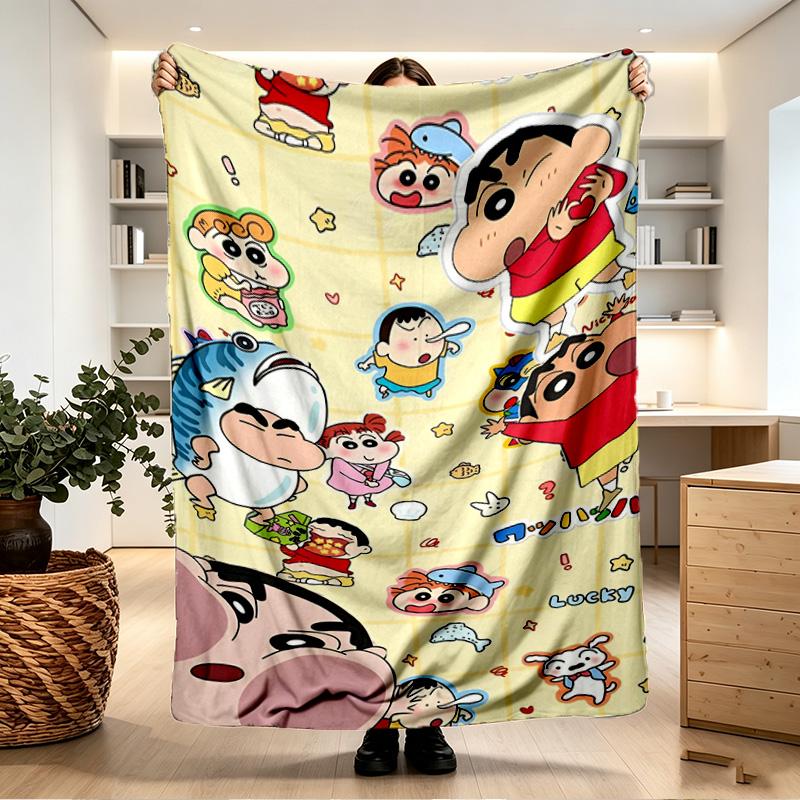 Crayon Shin Print Blanket - Soft & Comfortable, for Bedroom, Travel, Sofa, Home Decoration - Birthday Christmas Gift for Friend