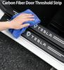 Skórzane Naklejki Ochronne na Progi Drzwi Samochodu Taśma Ochronna Anti Scratch na Boki Progów dla Tesla Model 3 Y S X Cybertruck.