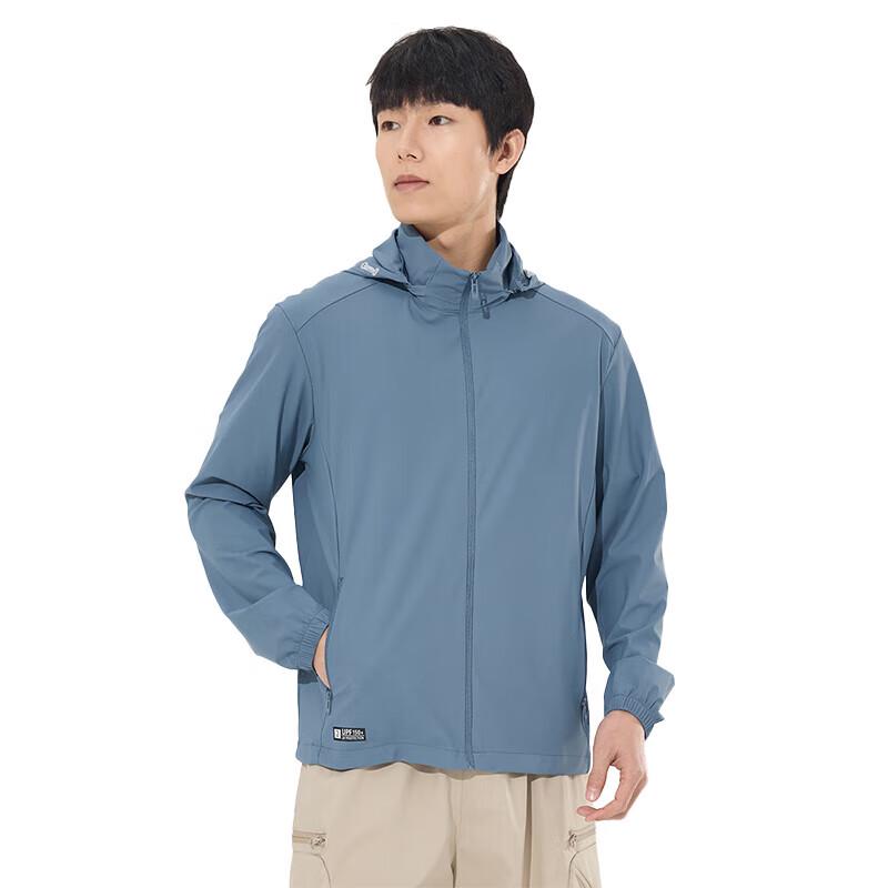 Tri-polar Men's Outdoor Sun Protective Jacket with Detachable Hood