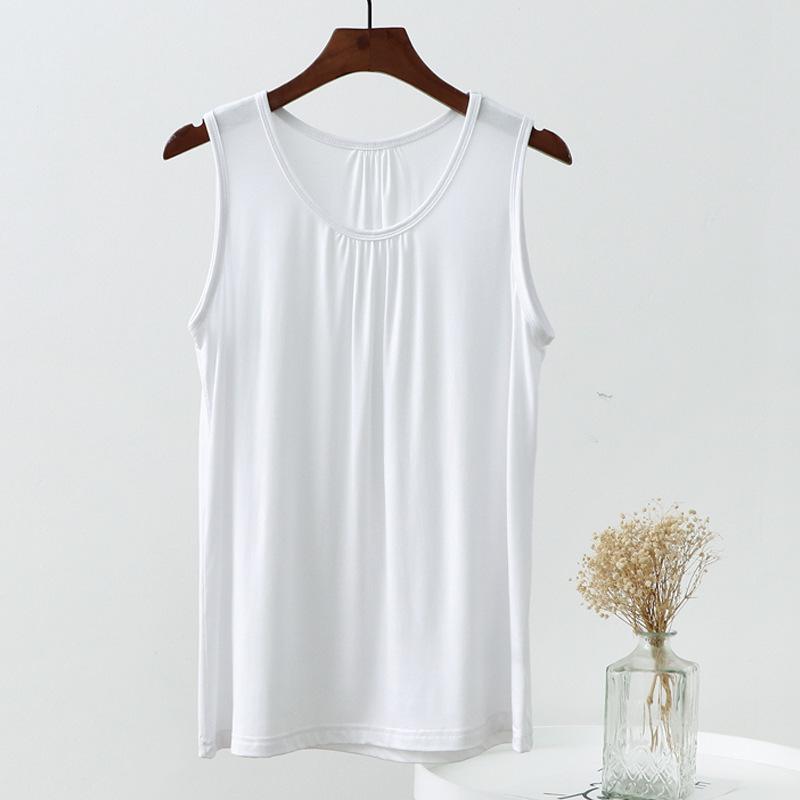 

Женская майка без рукавов из модала большого размера - Летний утягивающий базовый слой 4XL белый
