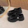 Daily Wear Versatile with Skirt Cute Small Leather Shoes Summer Elastic Thick Heel Mary Jane Shoes Tide
