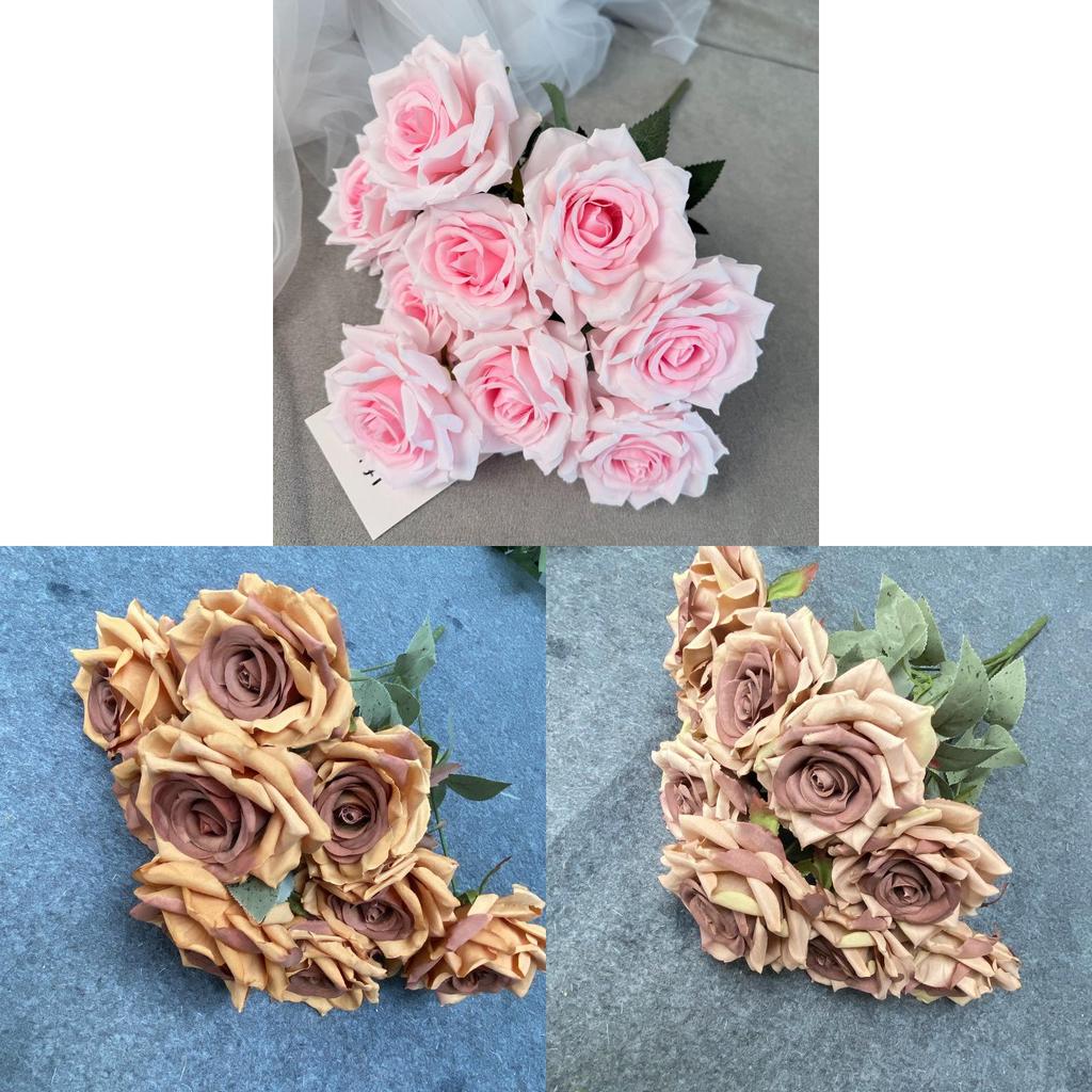 Wedding Diamond Rose Bouquet With Plush Fabric And Decorative Use For Hotel And Home Decor