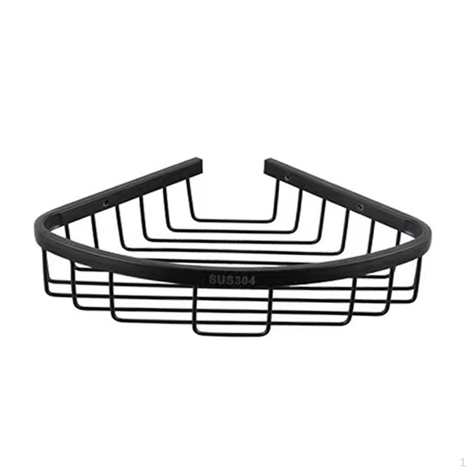 

Corner Shelf Shower Rack Hotel Hollowed Holder Organizer Bathroom Wall Mounted Black