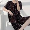 1011 New anti-bump cotton and silk pajamas women's summer ultra-thin short-sleeved trousers cotton and silk set large-size loungewear