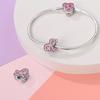 Pink Barbie Style Alphabet Bead Charms DIY Bracelet Jewelry Accessories 925 Silver