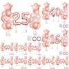 25pcs Rose Gold Mixed Balloons 10 15 16 18  20 21 25 30 35 40 50th Birthday Party Decorations  Woman Birthday Anniversary Decor