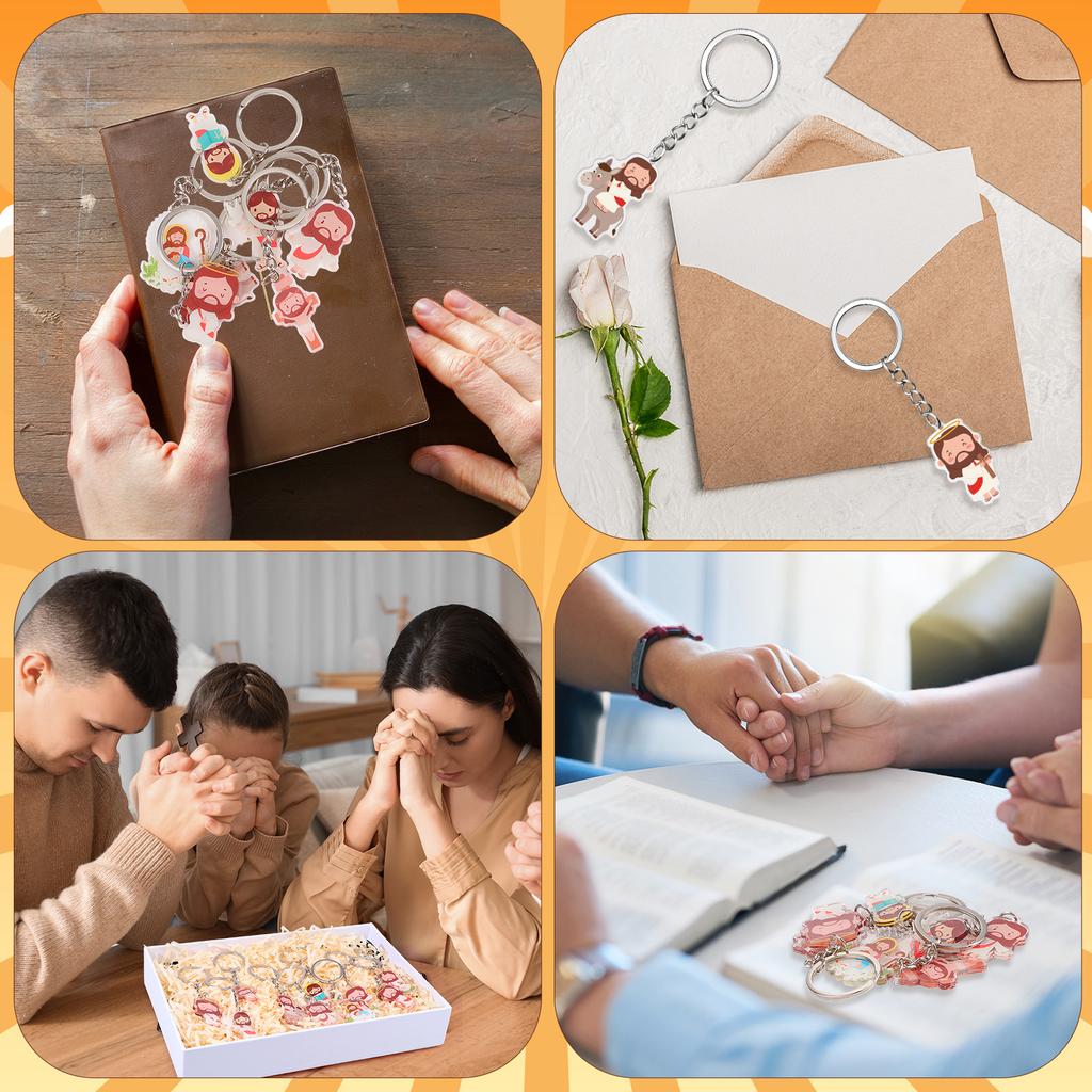 30 Adet Akrilik İsa Anahtarlık Toptan Hristiyan Mini Anahtarlıklar Dini Haç İsa Kutsal Yazılar Kilise Anahtarlık Hediyeleri Paskalya İçin S