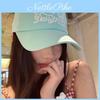 British Retro Cotton Embroidery Letter Hat With Curved Brim For Ladies Casual Wear