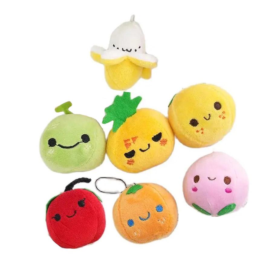 50 Stück/Los 6cm Niedliche Obst Apfel Orange Pfirsich Plüschtiere Schlüsselanhänger Banane Stofftiere Anhänger Schlüsselanhänger Geschenke für Kinder