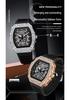 Oufani Men's Rhinestone Skeleton Barrel Watch: Fashionable and Unique Sports Design
