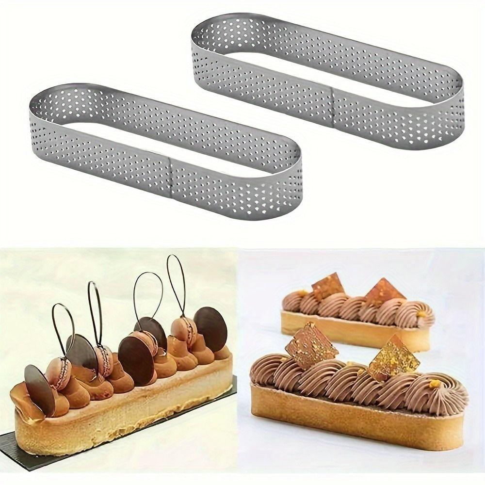3Pcs Heat-Resistant French Perforated Tart Ring Mold Oval Tartlet Molds  Fruit Pie