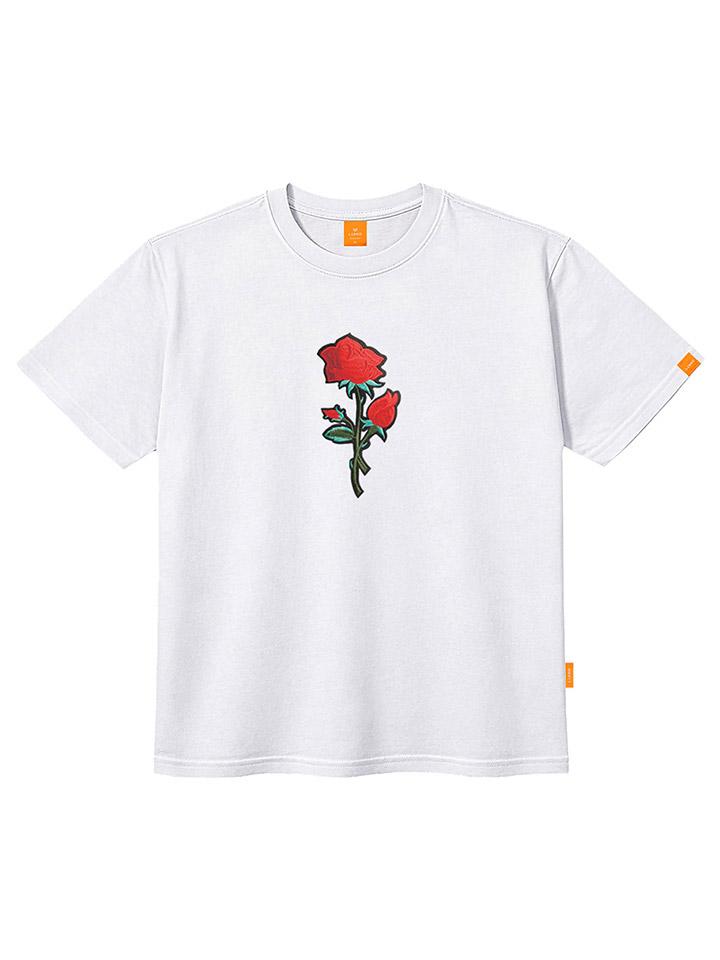Ellamo Rose Patch Short Sleeve T-Shirt Unisex Plus Size S~4Xl
