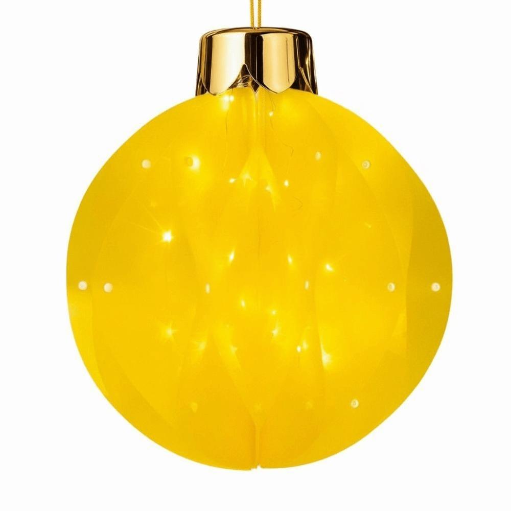 Waterproof Laser Folding Hanging Ball Waterproof LED Christmas Ball Store Window Decoration 25cm золотой